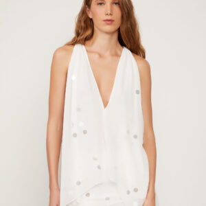 ESPRIT Blusa Blanca M/Larga Bordada