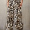 ESPRIT Denim Pant Leopard Beige T'-8 Wide Leg