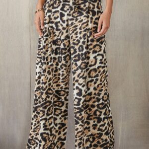 ESPRIT Denim Pant Leopard Beige T'-10 Wide Leg