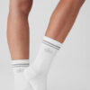 Alo Medias unisex half-crew sox Gris/ Blanco