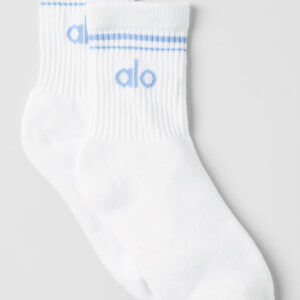 Alo Medias Unisex Half-crew Sox Azul/blancas T=M