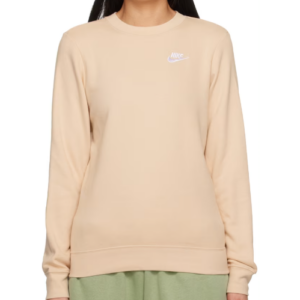 Nike Sweter Beige Bordado Azul Nike Dama